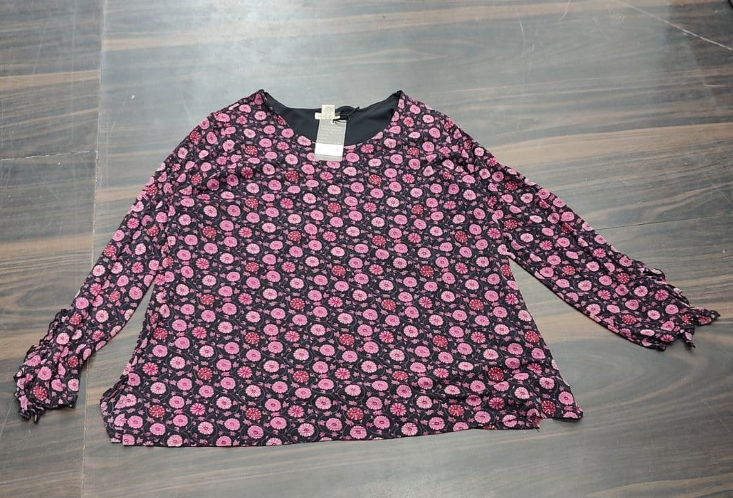 Floral Print Long Sleeve Blouse - Free Size