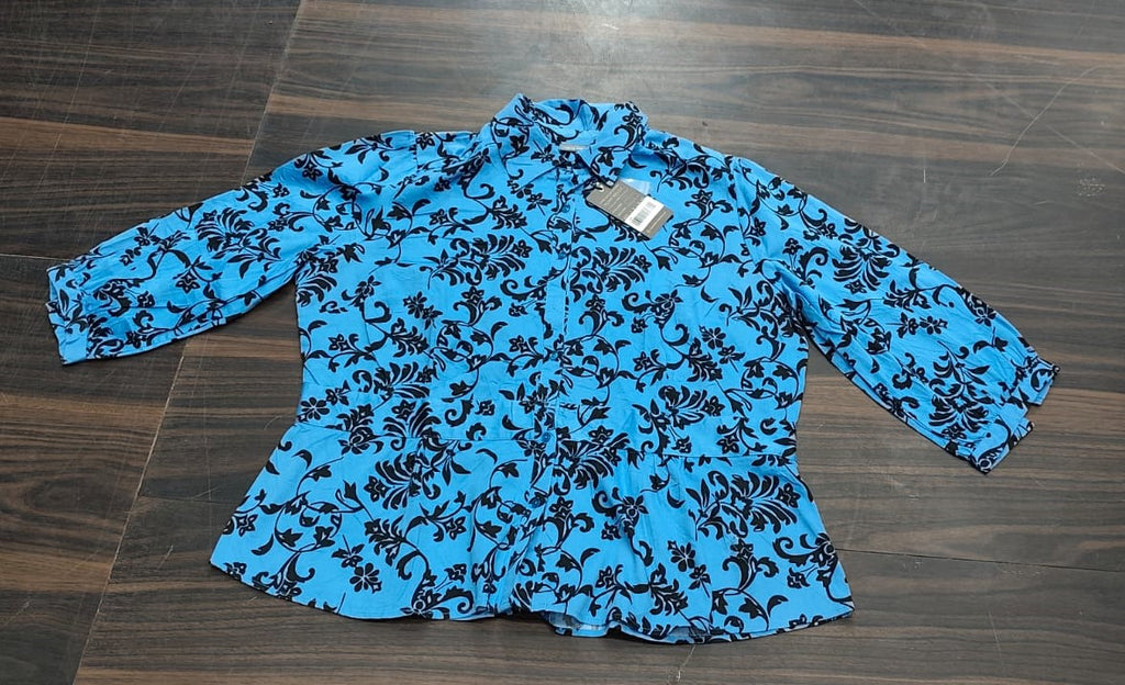 Women’s Printed Puff Sleeve Top - Free Size