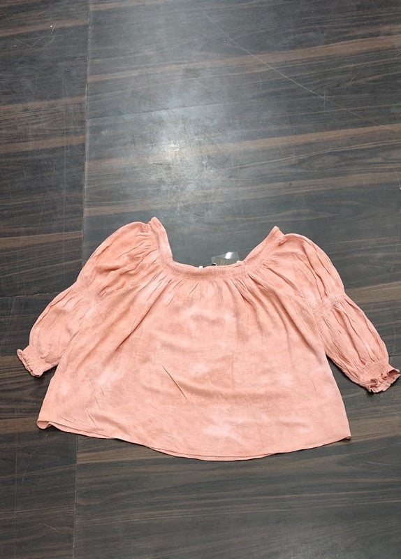Off-Shoulder Puff Sleeve Bardot Blouse - Free Size