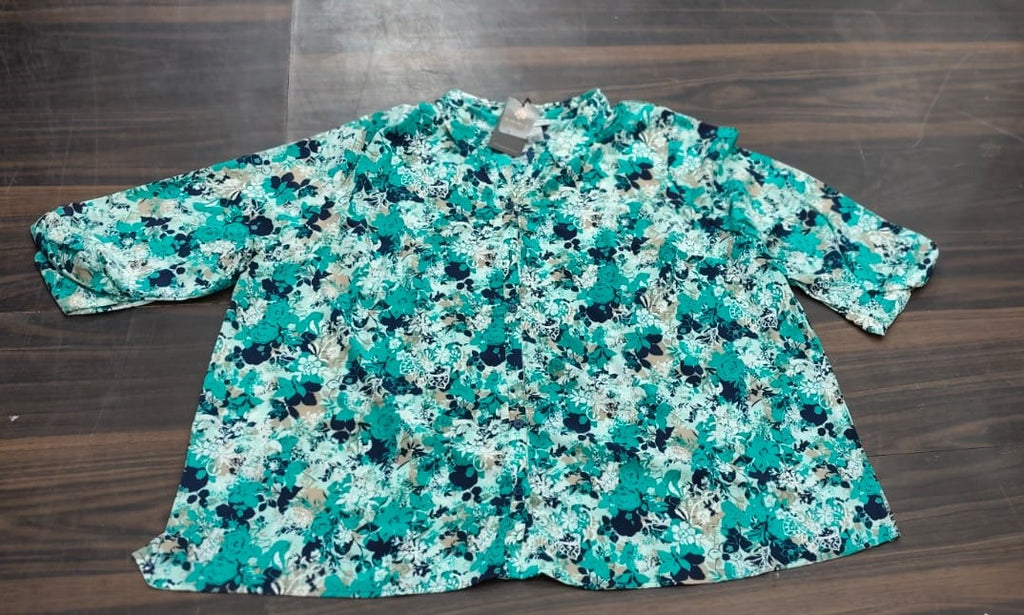 Women's Eyelet Floral Button-Front Blouse - Free Size