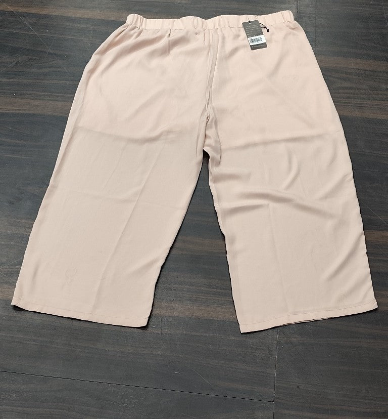 Women's Solid Beige Wide-Leg Palazzo Pants - Beige - Size: 40