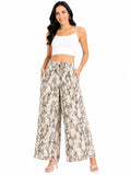 Trendy Women's Snakeskin Print Wide-Leg Palazzo Pants - Multi - Size: 28