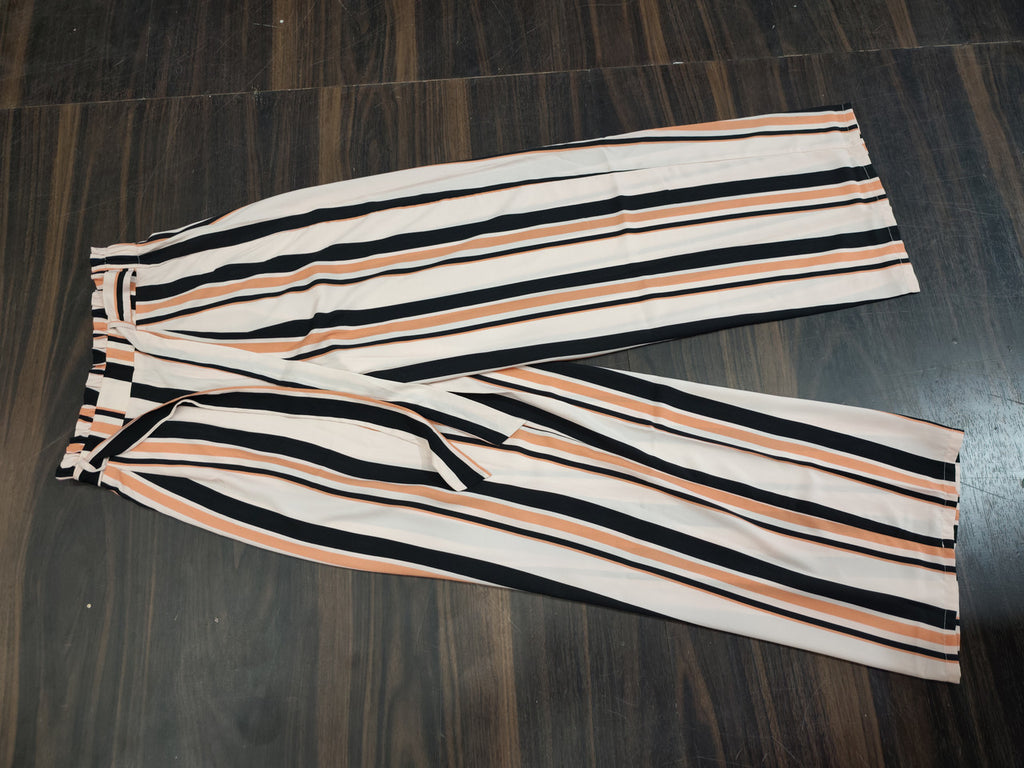 Trendy Women's Multicolor Striped High-Waist Palazzo Pants - Multi - Size: 26