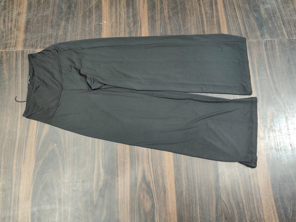 Women’s High-Waist Wide-Leg Stretchable Palazzo Pants - Black - Size: 24