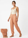 Premium Silky Satin Flared Palazzo Pants for Women - Peach - Size: 28