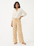 Women's Casual Cotton Floral Print Palazzo – Lightweight Summer Lounge Pants - Yellow - Size: 38