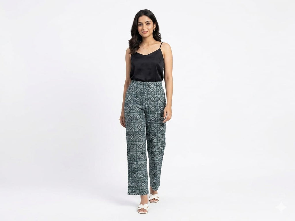 Women's Chic Geometric Print Palazzo Pants - Multi - Size: 30