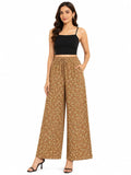 Women's Floral Print Wide-Leg Palazzo Pants - Multi - Size: 36