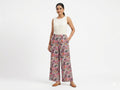 Women's Vibrant Tropical Floral Print Palazzo Pants - Multi - Size: 44