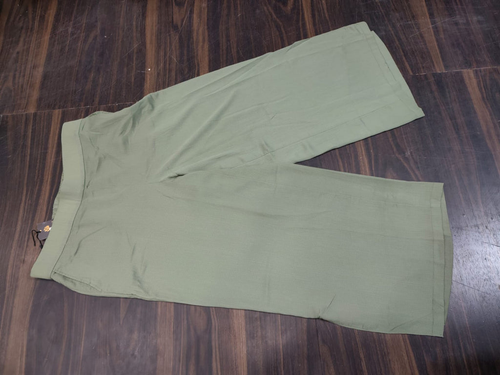 Women's Green Wide-Leg Palazzo Pants - Green - Size: 40
