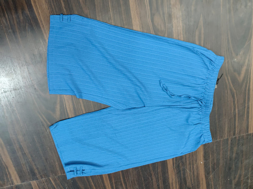 Women’s Relaxed Fit Textured Palazzo Pants in Royal Blue - Blue - Size: 40