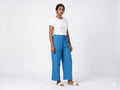 Women’s Relaxed Fit Textured Palazzo Pants in Royal Blue - Blue - Size: 40