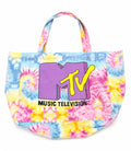 Retro MTV Tie-Dye Canvas Tote Bag