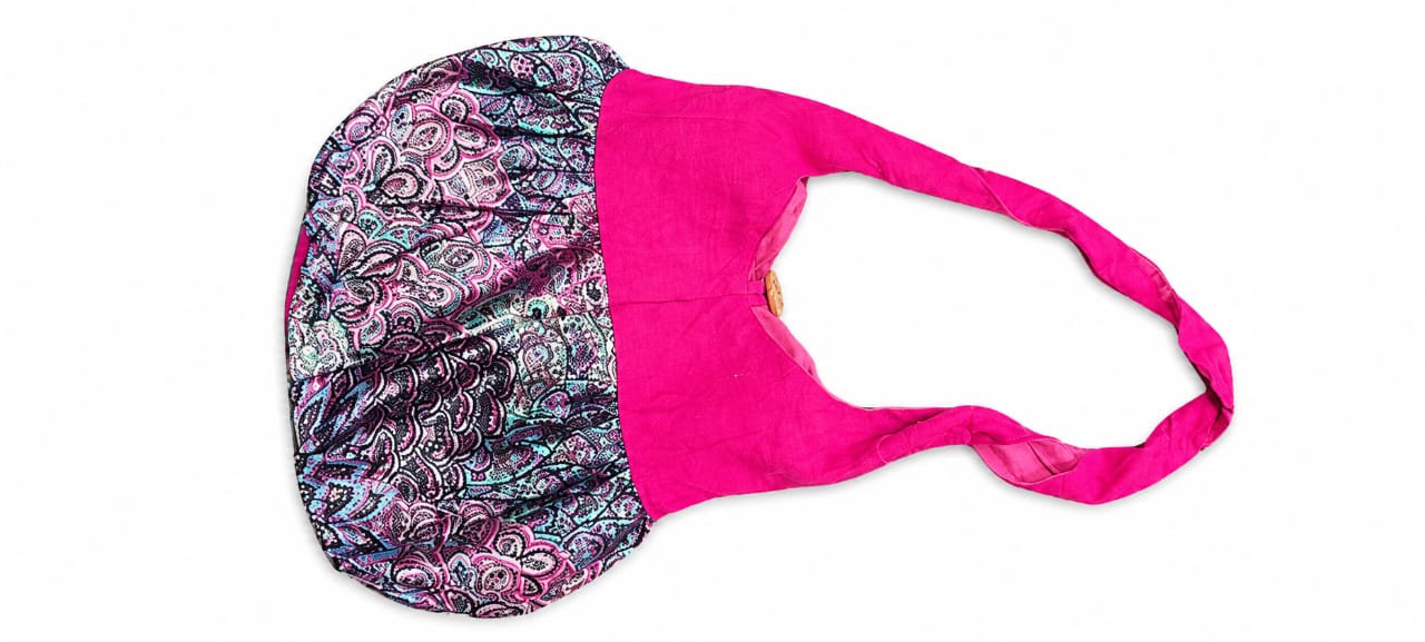 Vibrant Pink Paisley Boho Sling Bag