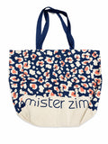 Printed Canvas Over-the-Shoulder Tote Bag