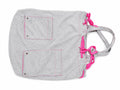 Women's Casual Grey Cotton Tote with Pink Accents