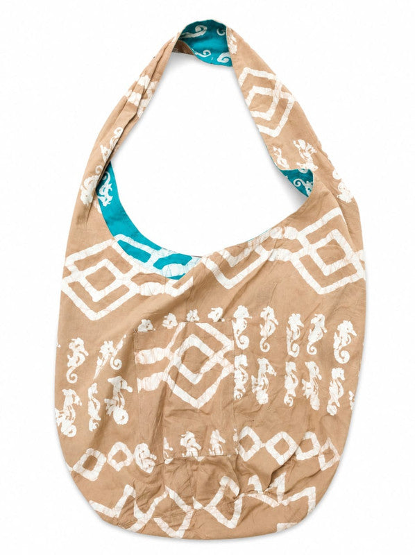 Boho Block-Printed Reversible Cotton Jhola Bag
