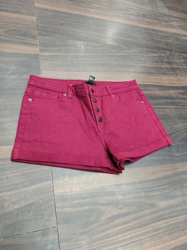 Women's High-Rise Four-Button Fly Denim Shorts : Size 32