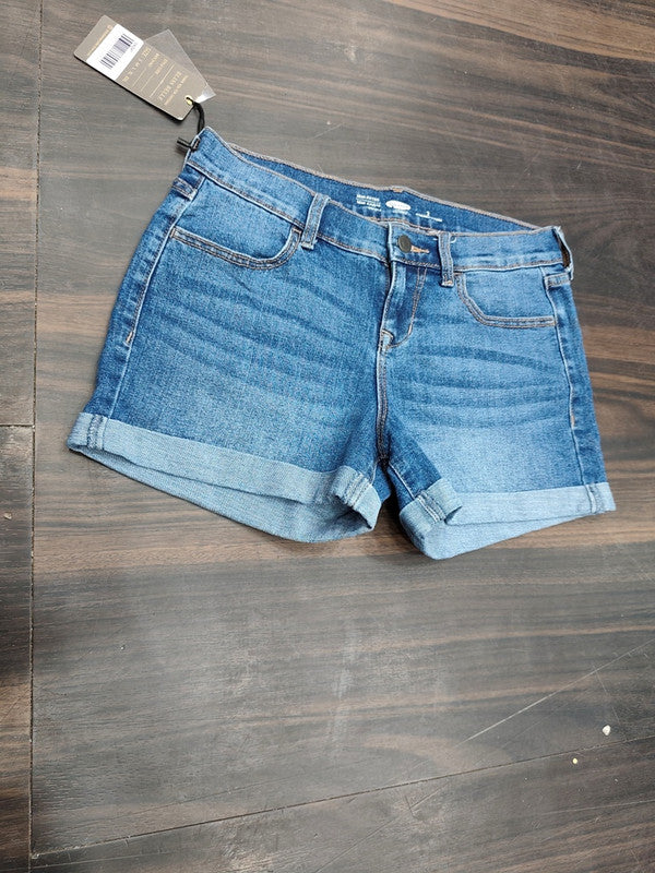 Women's High-Waisted Cuffed Denim Shorts : Size 30