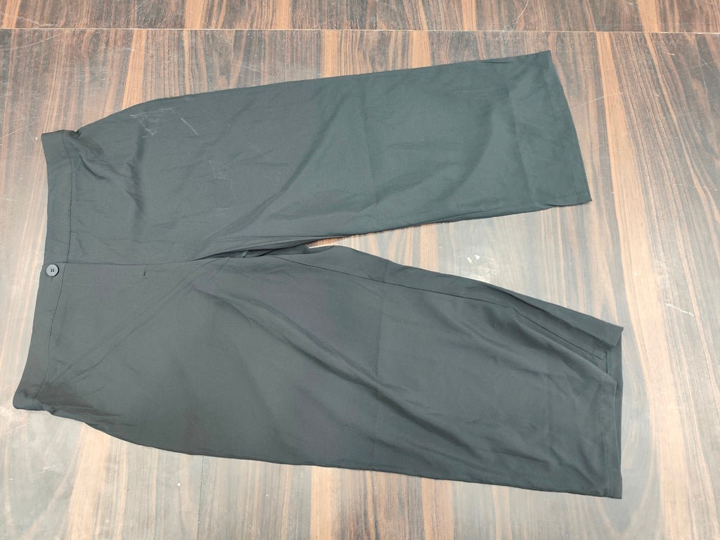 Women's High-Rise Wide-Leg Palazzo Pants – Relaxed Fit Black Trousers - Black - Size: 42