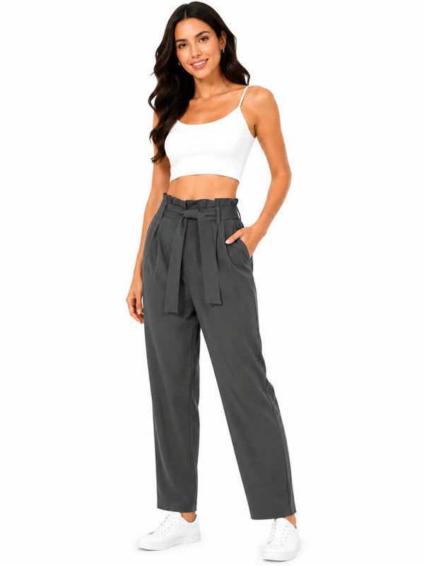 Relaxed Fit Parachute Cargo Track Pants with Adjustable Drawstring - Black - Size: 30