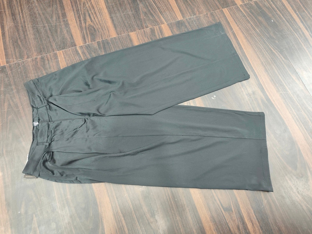Women's High-Rise Pleated Wide-Leg Palazzo Trousers - Black - Size: 38
